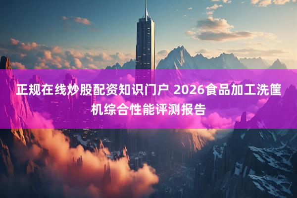 正规在线炒股配资知识门户 2026食品加工洗筐机综合性能评测报告